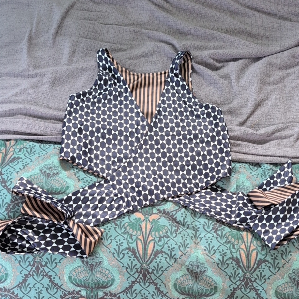 Baiia Reversable Deux One-Piece Wrap Top Swim Top